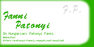fanni patonyi business card